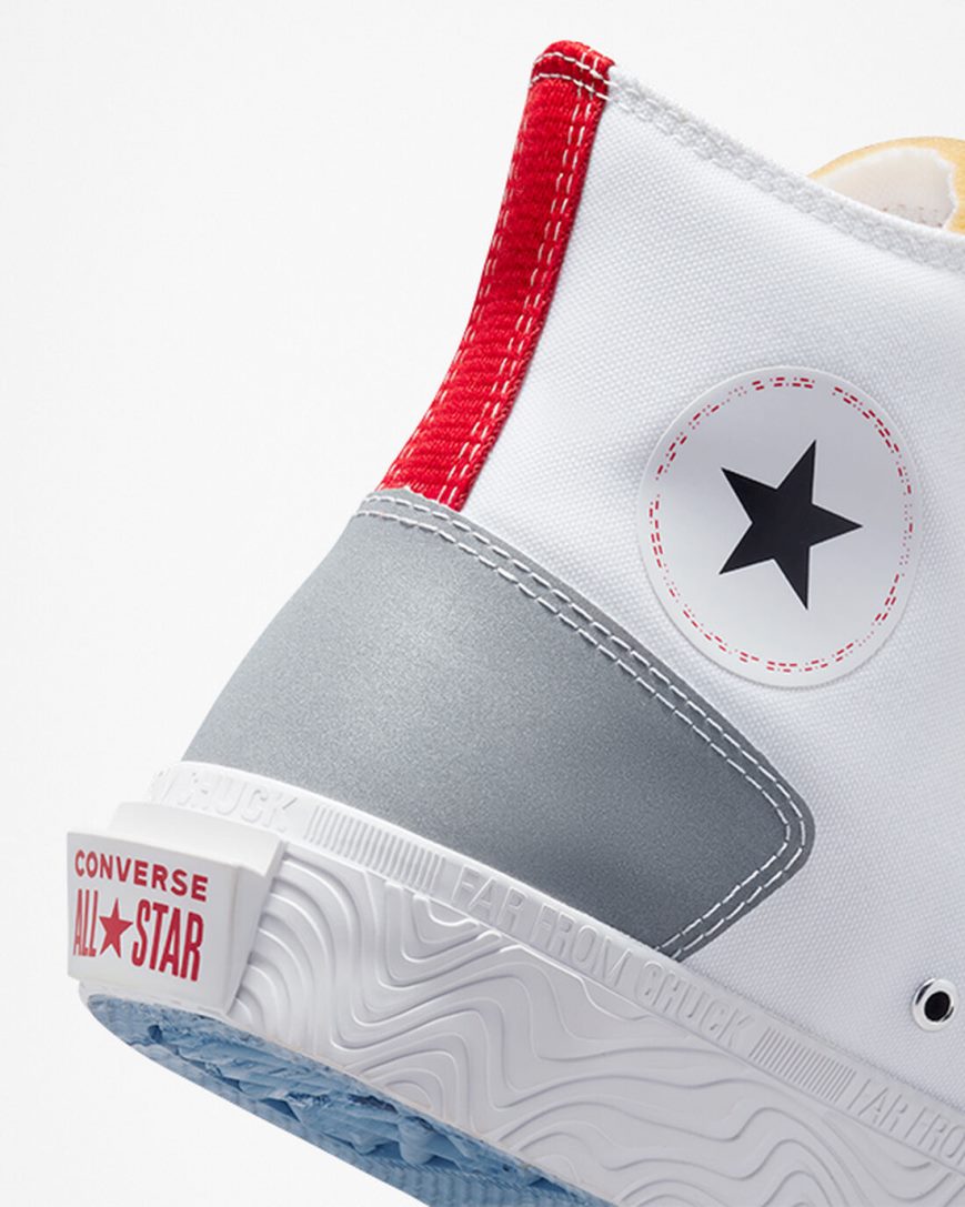 Tenisi Inalti Dama Converse Chuck Taylor Alt Star Reflective Shine Albi Rosii Albastri | RO QC0SK207